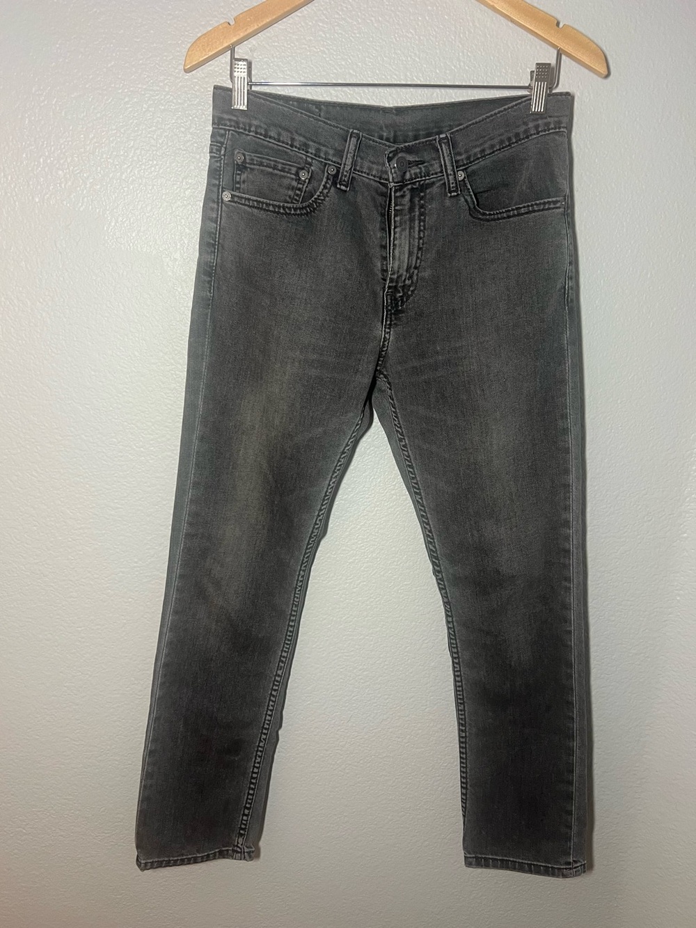 Men Levi's Slim Straight Jeans- Washed Gray 31x30